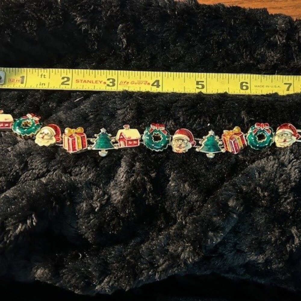 Vintage Avon Sliding Christmas Charm Bracelet - Picture 2 of 10